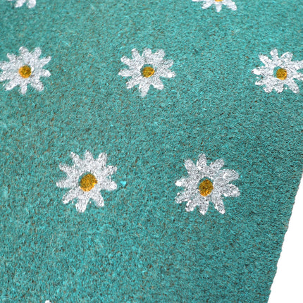 Daisy Field Doormat for Home Entrance Door Non-Slip Rubber Base 100% Natural Coconut Fiber Material Home Decoration 40 x 70 cm 
