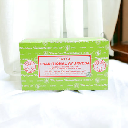 Satya Pack de 12 cajitas 15g de Incienso Traditional Ayurvera