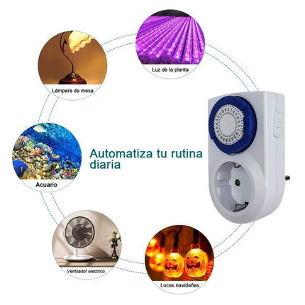 Enchufe eléctrico temporizador digital mecánico de 24 horas 230V/16A