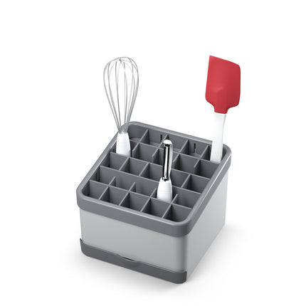 UTILTEX Customizable Kitchen Utensil Holder Plastic Cutlery Holder Grey Kitchen Organizers 