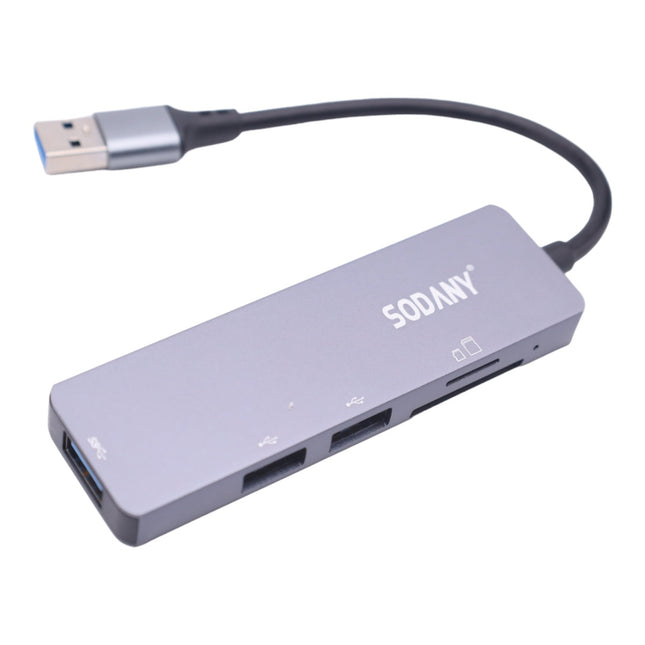 SODANY Hub USB 3.1/2.0 4 en 1 para transferencia de datos, leer y escribir tarjetas de memoria, lector de tarjetas de memoria