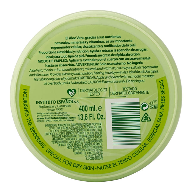 INSTITUTO ESPAÑOL Crema Coporal Hidratante Aloe Vera 400 ml