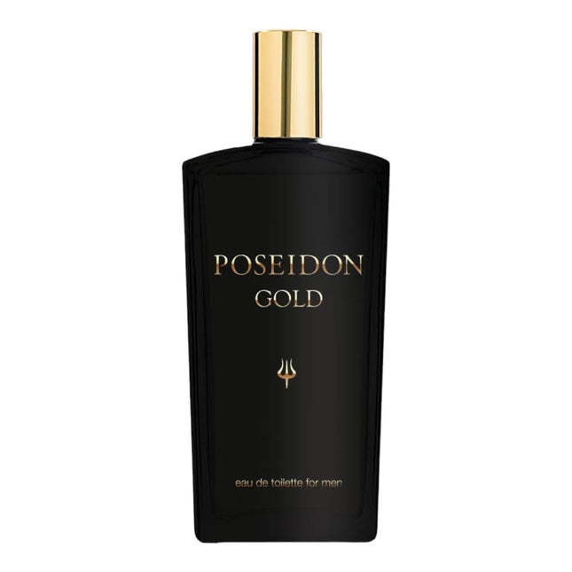 Poseidon Gold Men Eau de Toilette 150 ml – colonia para hombre aromática especiada, spray vaporizador, fragancia para uso diario