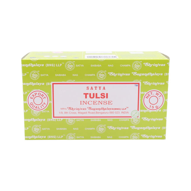 Satya Pack de 12 cajitas 15g de Incienso Tulsi