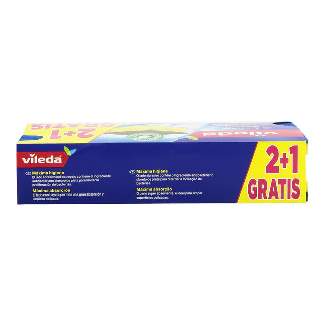 VILEDA Estropajo plus salvauñas 2 unidades + 1 unidad gratis