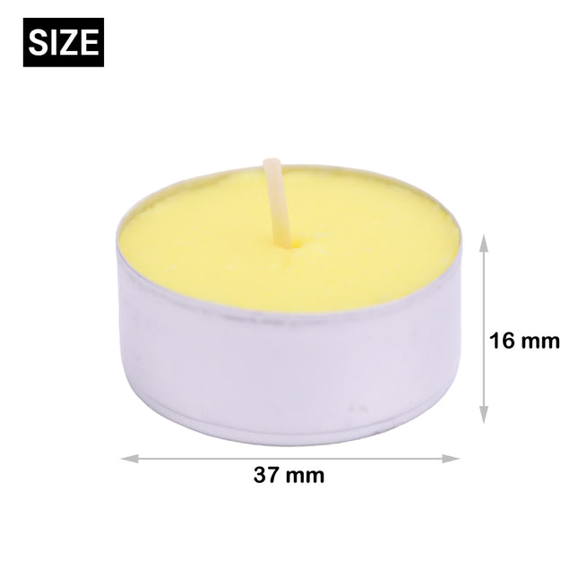 Velas de Té Citronela Tealight Citronela Perfumada Antimosquitos Velas Citronela - Pack 10/20 Velas Aprox. 4,5 Horas de Combustión