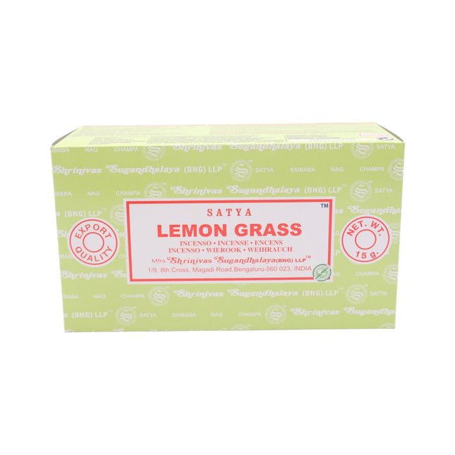 Satya Pack de 12 cajitas 15g de Incienso Lemon Grass