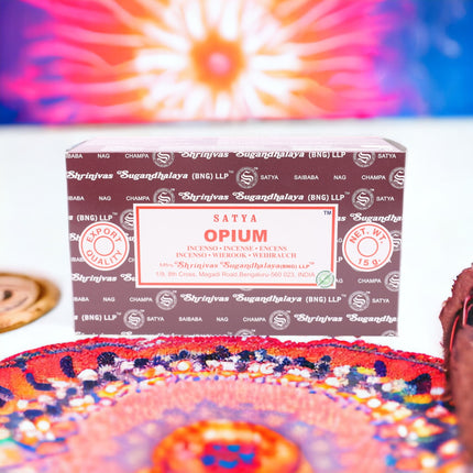 Satya Pack of 12 boxes 15g of Opium Incense 