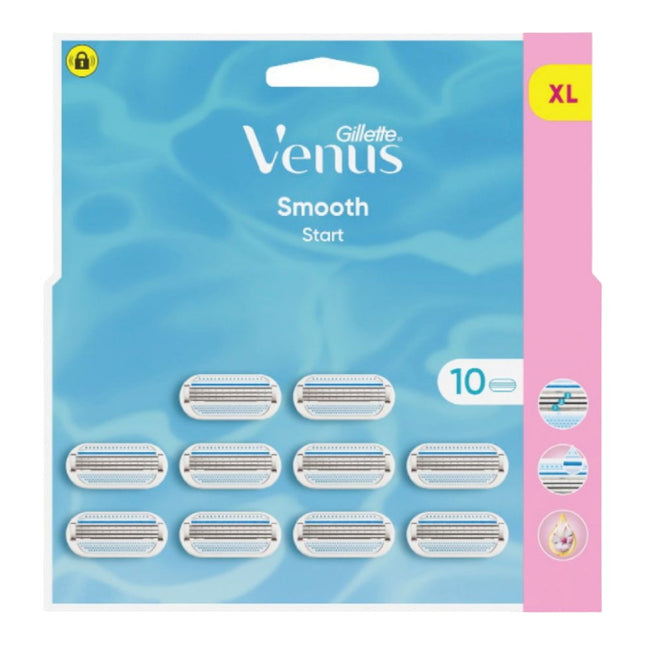 Gillette Venus Smooth Start XL - 10 cabezales de repuesto de triple hoja