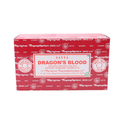 Satya Pack de 12 cajitas 15g de Incienso Dragon's Blood