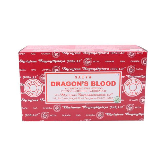 Satya Pack de 12 cajitas 15g de Incienso Dragon's Blood