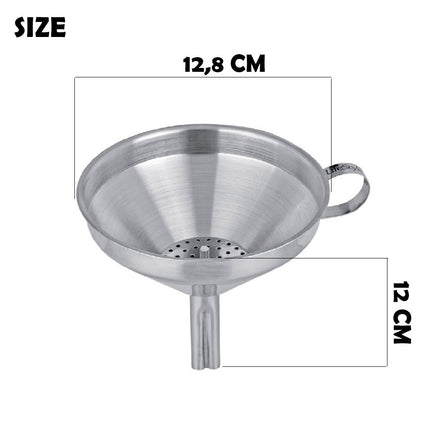 Embudo de Acero Inoxidable Para Aceite de Cocina Embudo de Metal con Fieltro Desmontable Multiusos Embudo de Boca Ancha para Enlatar Herramientas de Cocina