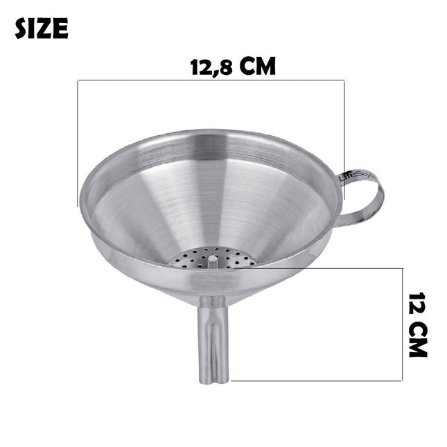Embudo de Acero Inoxidable Para Aceite de Cocina Embudo de Metal con Fieltro Desmontable Multiusos Embudo de Boca Ancha para Enlatar Herramientas de Cocina