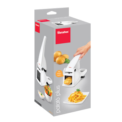 METALTEX Potato cutter PATATÒ PLUS Removable stainless steel blade and ABS body with suction cup at the base to keep it firmly fixed Measurements: 11.5x12x19.5 cm 