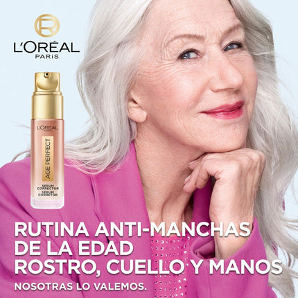 L'OREAL PARIS Age Perfect Corrective Serum with Peony + Niacinamide for Face, Neck and Hands Pump for Mature Skin 30 ml 