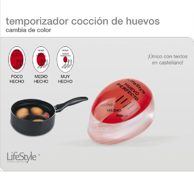 Color Changing Egg Timer Cooking Tool for Hard and Soft Boiled Eggs Red Timer 