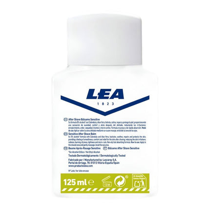 LEA Sensitive After Shave Bálsamo After Shave sin Alcohol Suaviza Hidrata y Protege tras el Afeitado Reduciendo Irritaciones 125 ml