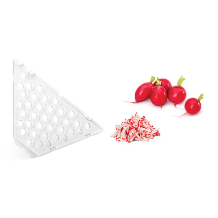 METALTEX Rallador multiuso MANDOLINO Cuchillas de acero inox y cuerpo ABS color blanco Con prensador - protector