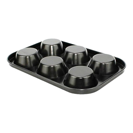 Molde de Horno para Magdalenas, muffins y Cupcakes Bandeja antiadherente de 6 Cavidades Acero al Carbono