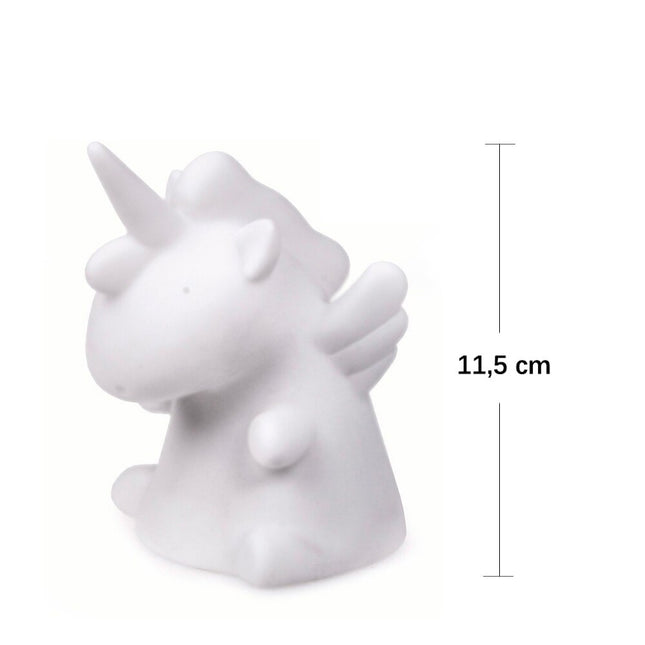 Unicornio de plástico con luz led que cambia de color automáticamente, lámpara de noche para dormitorio