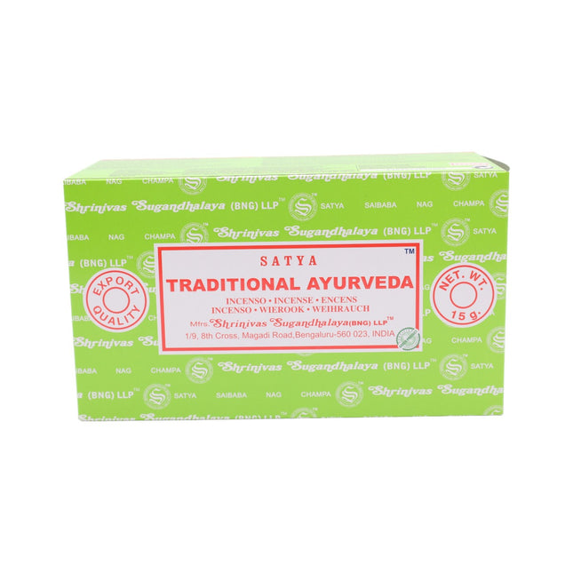 Satya Pack de 12 cajitas 15g de Incienso Traditional Ayurvera