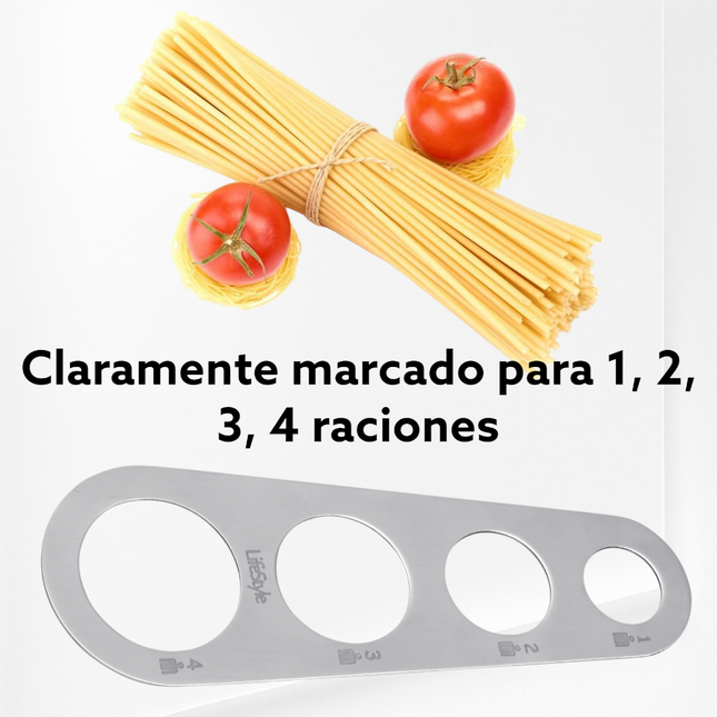 Medidor de raciones de Espaguetis Regla de Espagueti de Acero Inoxidable Medidor Herramienta de medición 4 porciones Cocina Regla de Pasta Cocinar Utensilios de Cocina Gadgets