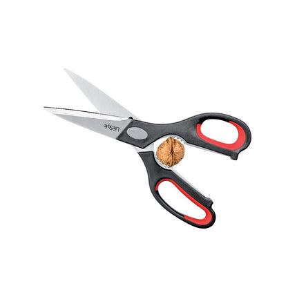 Professional Multipurpose Heavy Duty Stainless Steel Kitchen Scissors 22 cm for Small Pruning, Bottle Opener, Nut Cracker, Bottle Cap Opener, Seafood, etc. 