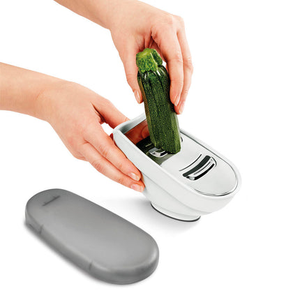 Grater with 3-in-1 container Box grater with plastic and stainless steel storage 