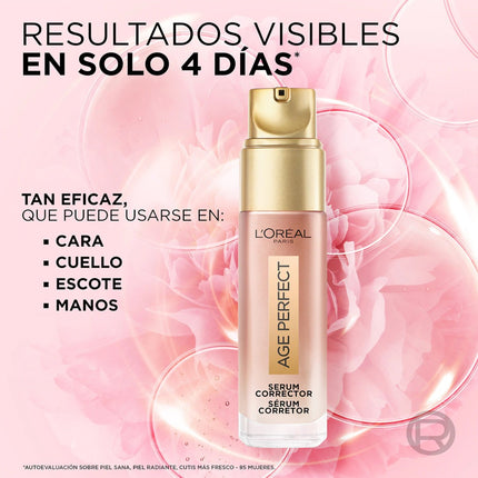 L'OREAL PARIS Age Perfect Corrective Serum with Peony + Niacinamide for Face, Neck and Hands Pump for Mature Skin 30 ml 