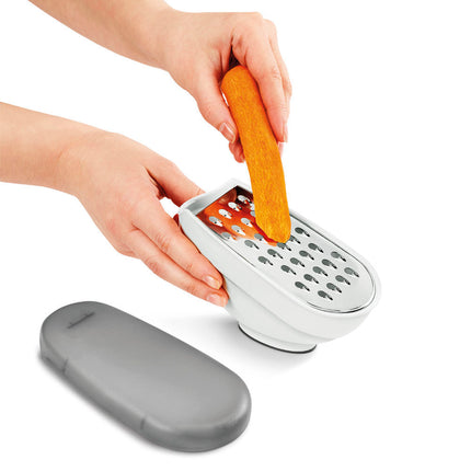 Grater with 3-in-1 container Box grater with plastic and stainless steel storage 