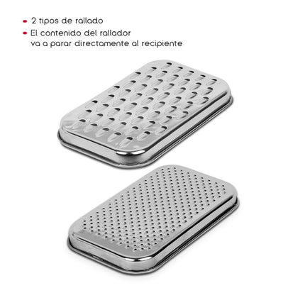 Double grater and container with lid Stainless Steel Kitchen grater Kitchen utensils 18X10X7 cm 