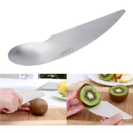 Cuchara de Acero Inoxidable de Grado Alimenticio Para kiwi Cuchillo Dentado Para Pelar Aguacate Herramienta para Cortar Frutas Accesorios de Cocina