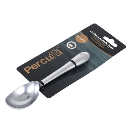 Ice Cream Scoop Silver Stainless Steel Elegant Design Legno 17 cm 