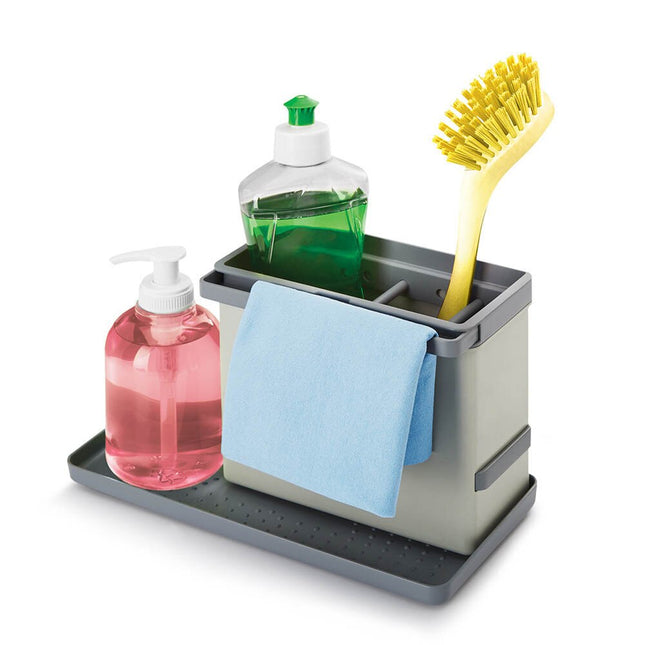 TIDYTEX Grey Sink Organizer Drainer Storage Rack Sponge Holder Drain Box Kitchen Accessories 