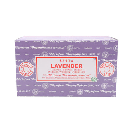 Satya Pack de 12 cajitas 15g de Incienso de Lavanda Lavender