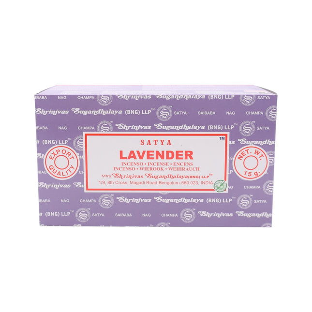 Satya Pack de 12 cajitas 15g de Incienso de Lavanda Lavender