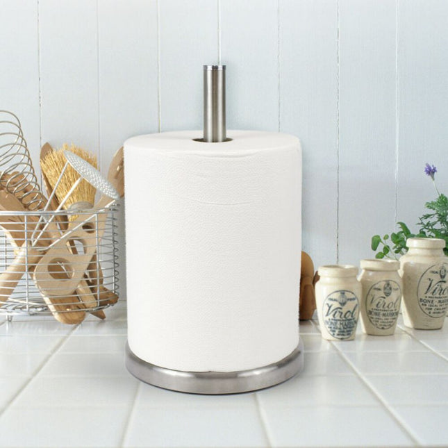 Large Kitchen Paper Roll Holder Special Kitchen Paper Holder for Large Rolls Very Stable Made of Stainless Steel 