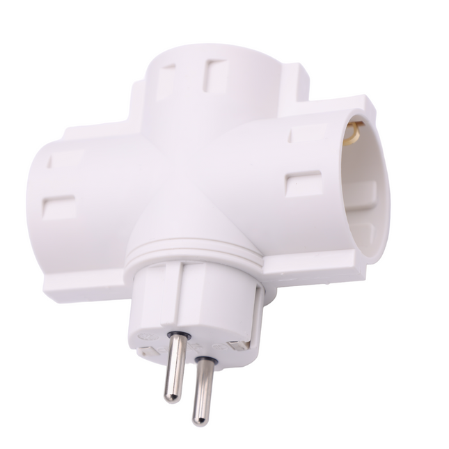 Adaptador triple con enchufe schuko blanco MAX. 3680W 250V/16A