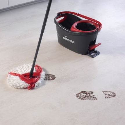 VILEDA Turbo Bucket Set Bucket with pedal, extendable handle and microfibre refill 