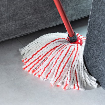 Vileda Pack de 3 Fregonas Microfibras Premium 2 en 1 Recambio para fregona, cabezal universal con microfibras y poliamida, color rojo y blanco