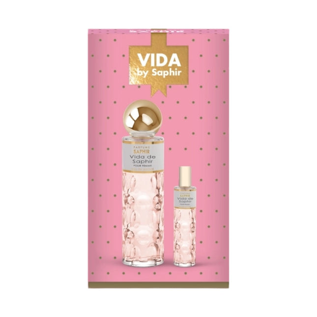 PARFUMS SAPHIR Vida by Saphir Estuche de Eau de parfum Cofre de regalo de perfume para mujer 200 ml + 30 ml - El envase puede variar