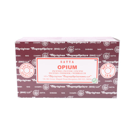Satya Pack of 12 boxes 15g of Opium Incense 