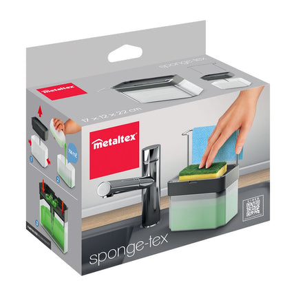 METALTEX Organizador Fregadero Dispensador jabón SPONGE-TEX Almacenamiento Soporte de Esponja Accesorios de Cocina
