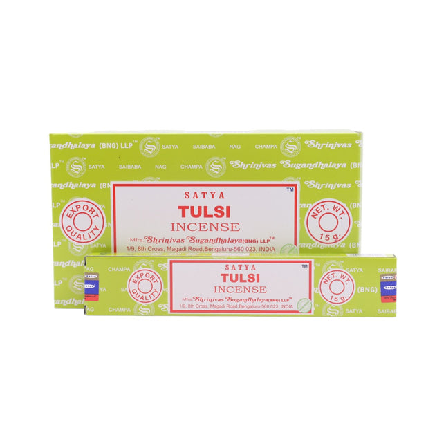 Satya Pack de 12 cajitas 15g de Incienso Tulsi