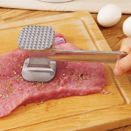 22cm Heavy Duty Aluminum Meat Tenderizer Hammer Double Sided 60 Spike and Flat Surface Chicken Meat Pounder Mallet Kitchen Tool 