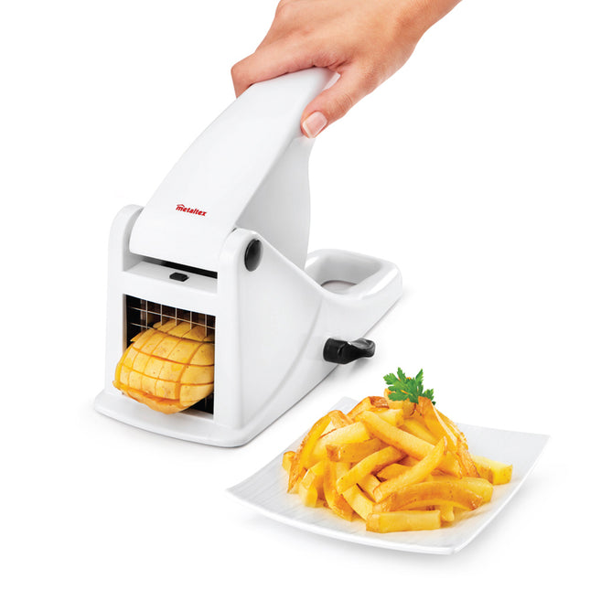 METALTEX Potato cutter PATATÒ PLUS Removable stainless steel blade and ABS body with suction cup at the base to keep it firmly fixed Measurements: 11.5x12x19.5 cm 