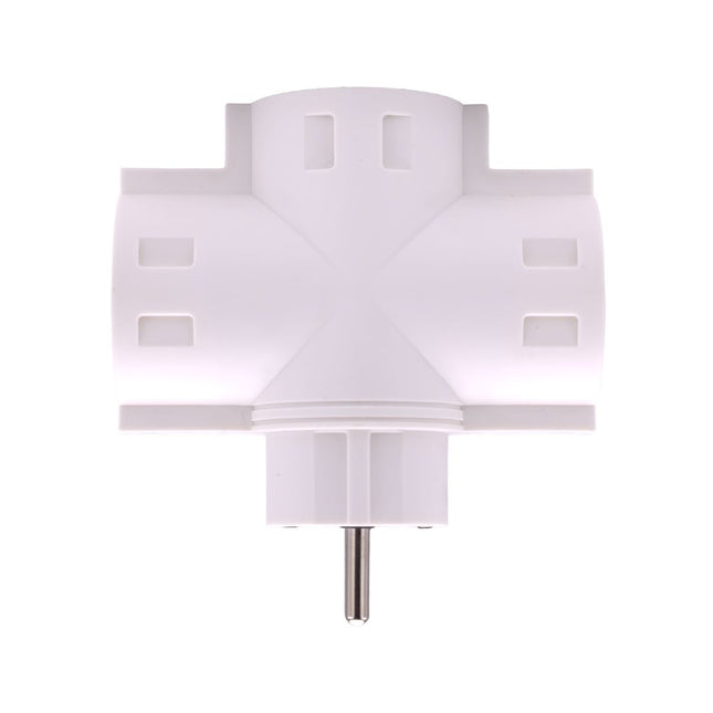 Adaptador triple con enchufe schuko blanco MAX. 3680W 250V/16A