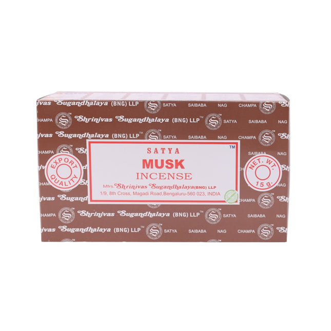 Satya Pack de 12 cajitas 15g de Incienso Musk