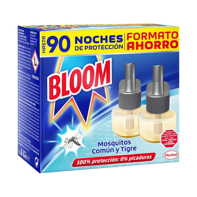 BLOOM insecticida volador eléctrico continuo antimosquitos 2 recambios 18 ml