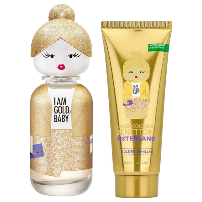 Sisterland Set para Mujer Benetton Estuche Sisterland Golden Vainilla Cofre de regalo con Eau de Parfum 80 ml + Body Lotion 75 ml
